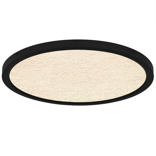 Quoizel Outskirts LED 20" Flush Mount, Black/Clear Textured Acrylic - OSTC1720EK