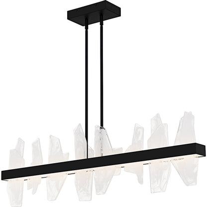 Quoizel Aurelia Light Island Light, Matte Black/White Swirl Glass - PCAUR142MBK