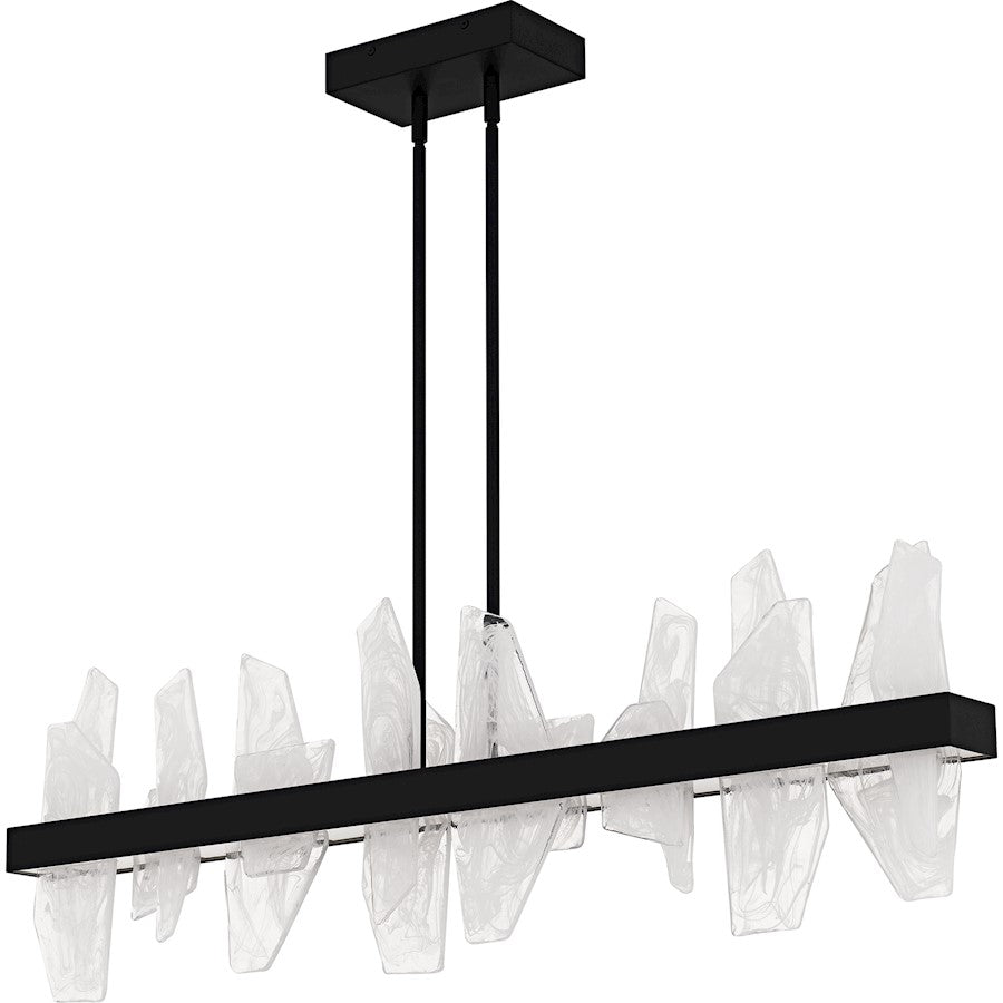 Aurelia Light Island Light, Matte Black/White Swirl Glass