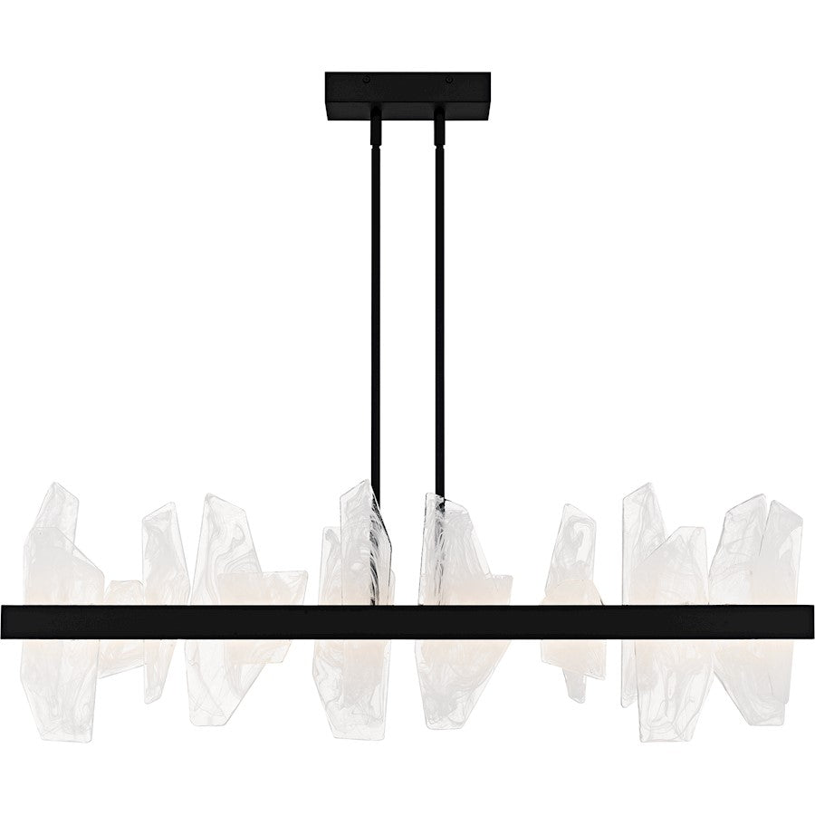 Aurelia Light Island Light, Matte Black/White Swirl Glass