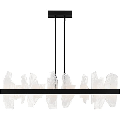 Aurelia Light Island Light, Matte Black/White Swirl Glass