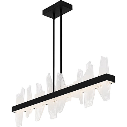 Aurelia Light Island Light, Matte Black/White Swirl Glass