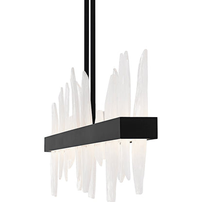 Aurelia Light Island Light, Matte Black/White Swirl Glass