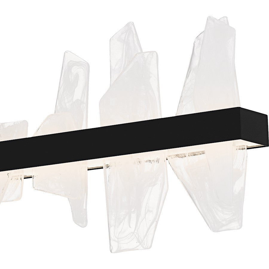 Aurelia Light Island Light, Matte Black/White Swirl Glass