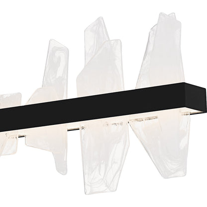 Aurelia Light Island Light, Matte Black/White Swirl Glass