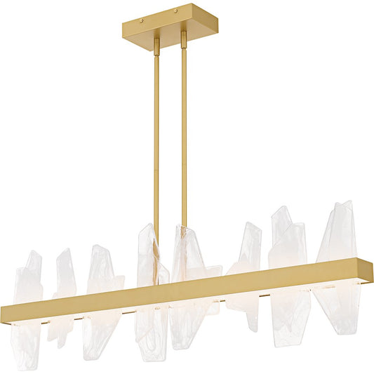 Quoizel Aurelia Light Island Light, Soft Gold/White Swirl Glass - PCAUR142SGD