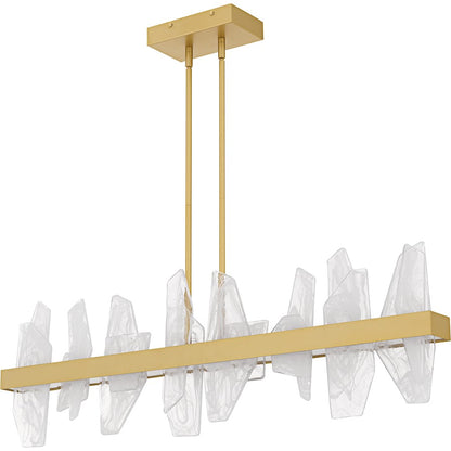 Aurelia Light Island Light, Soft Gold/White Swirl Glass