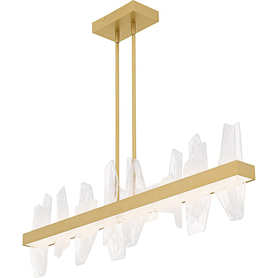 Aurelia Light Island Light, Soft Gold/White Swirl Glass