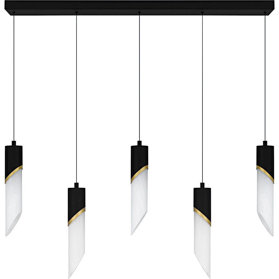Alys 2Light Island Light, Matte Black/Alabaster Glass