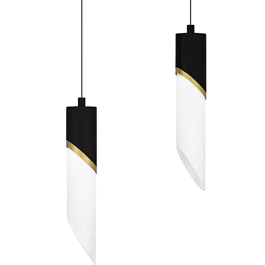 Alys 2Light Island Light, Matte Black/Alabaster Glass