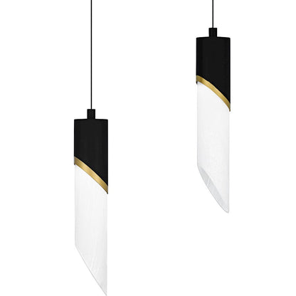 Alys 2Light Island Light, Matte Black/Alabaster Glass