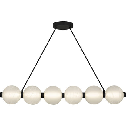 Clarendon Light Island Light, Matte Black/Alabaster Glass