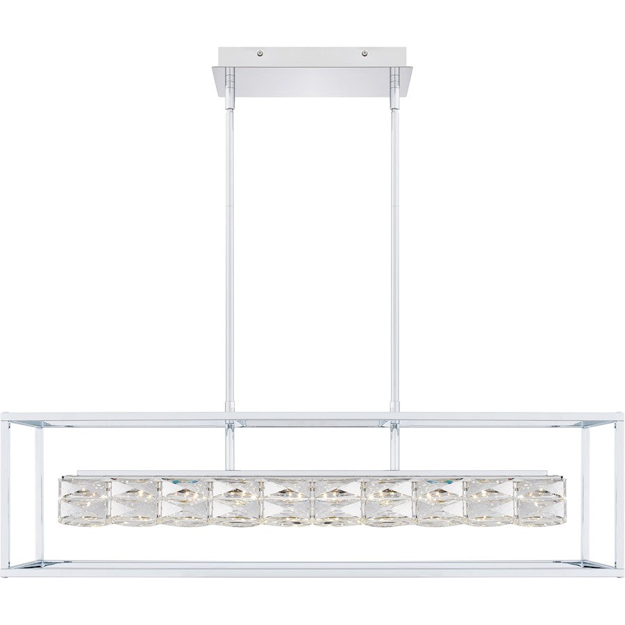 Dazzle Integrated LED Island Light, Chrome/Clear Crystal