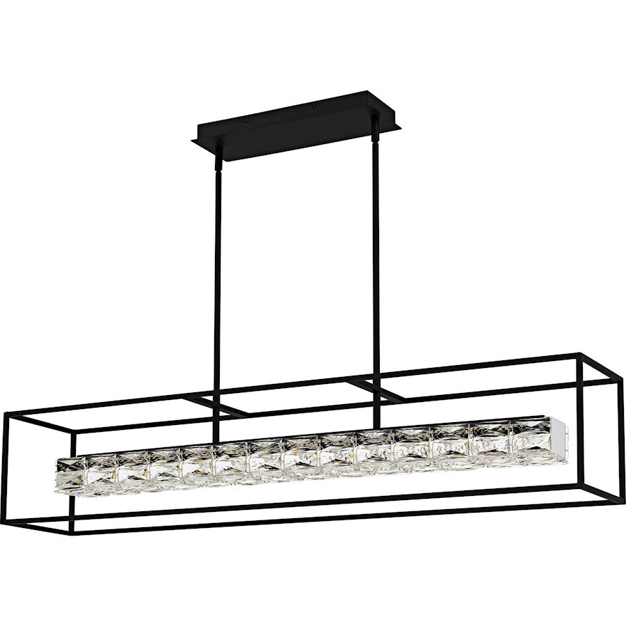 Dazzle Light Island Light, Matte Black/Clear Crystal Glass