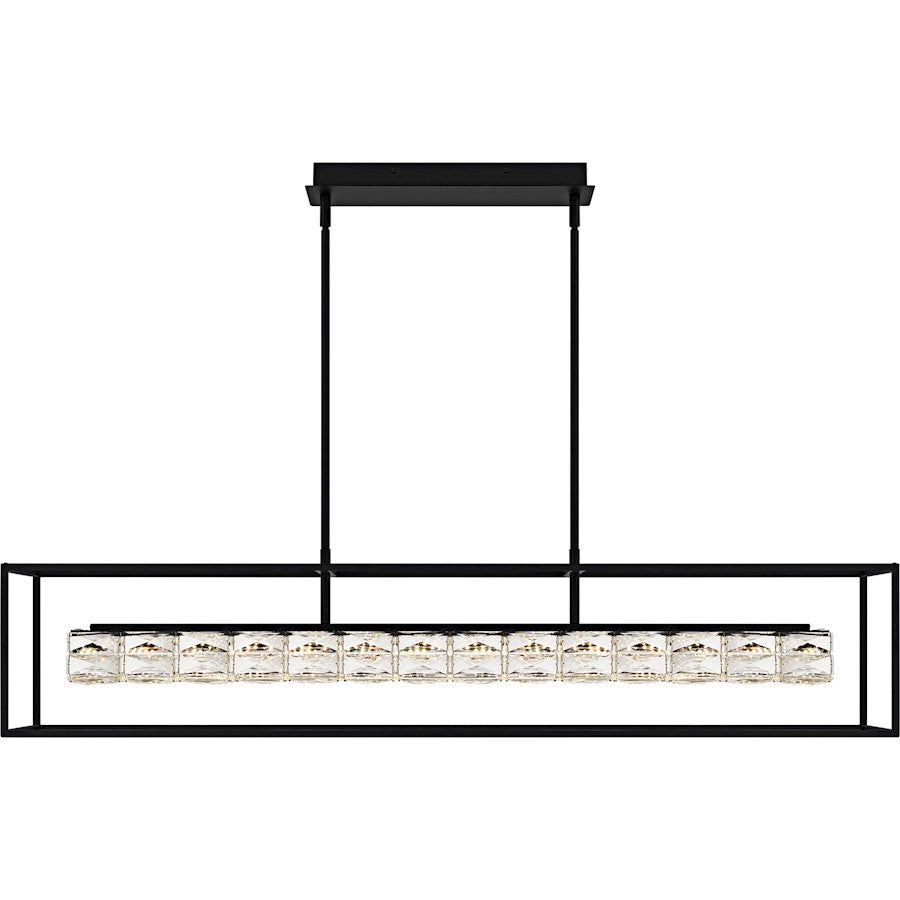 Dazzle Light Island Light, Matte Black/Clear Crystal Glass