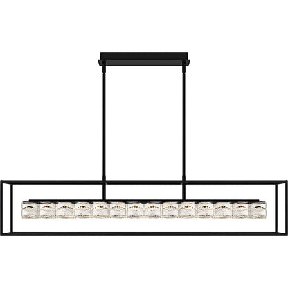 Dazzle Light Island Light, Matte Black/Clear Crystal Glass