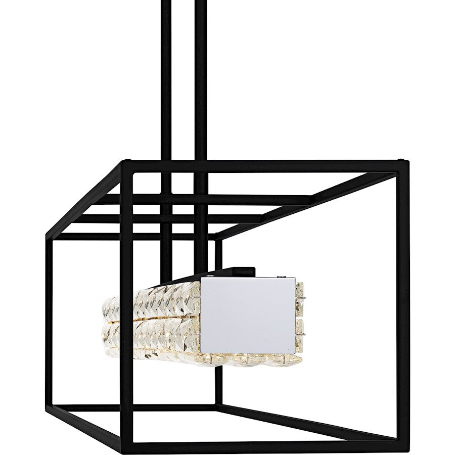 Dazzle Light Island Light, Matte Black/Clear Crystal Glass