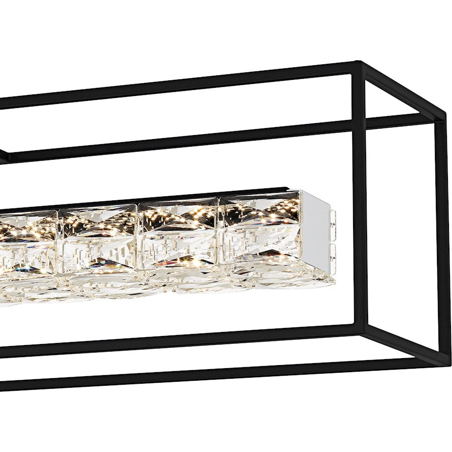 Dazzle Light Island Light, Matte Black/Clear Crystal Glass