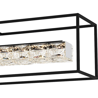 Dazzle Light Island Light, Matte Black/Clear Crystal Glass