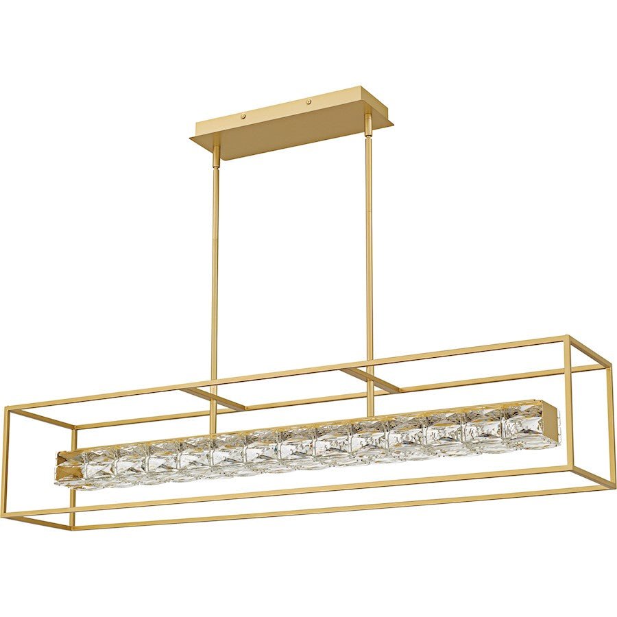 Dazzle Light Island Light, Soft Gold/Clear Crystal Glass