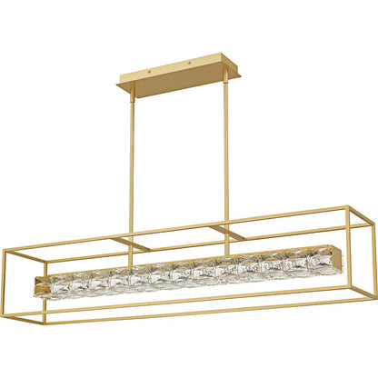 Dazzle Light Island Light, Soft Gold/Clear Crystal Glass