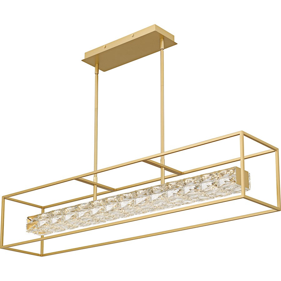 Dazzle Light Island Light, Soft Gold/Clear Crystal Glass