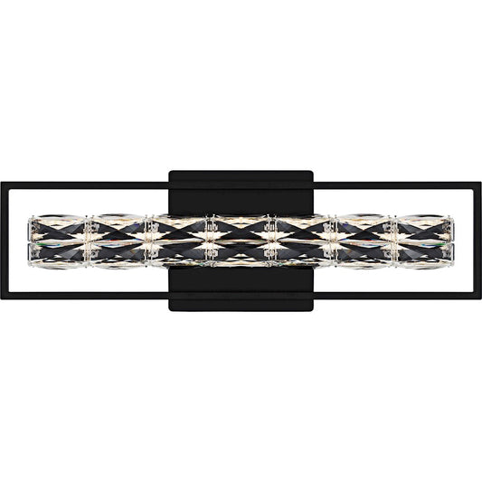 Quoizel Dazzle LED 24" Bath Light, Matte Black/Clear Crystal Glass - PCDZ8524MBK