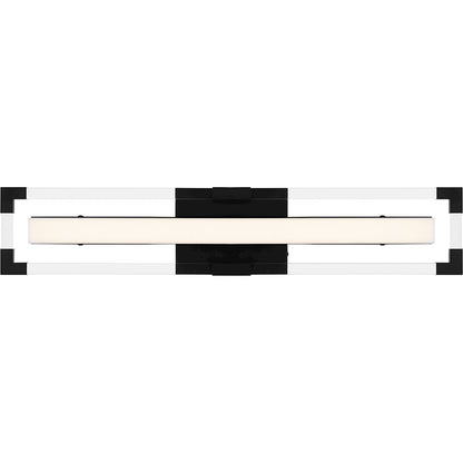 Quoizel Elias 24" Integrated LED Bath Light, Black/Etched Acrylic - PCEIA8524MBK