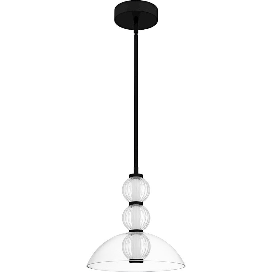 Elway Light Pendant, Matte Black/Glass