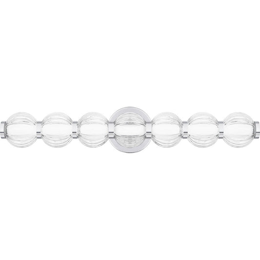 Quoizel Elway LED 25" Bath Light, Polished Chrome/Clear Ribbed - PCELW8525C