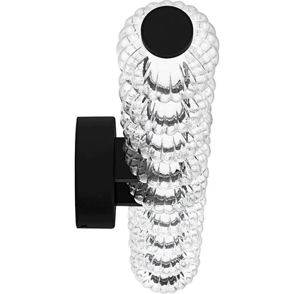 Elway LED 32" Bath Light, Matte Black/Clear Ribbed Glass
