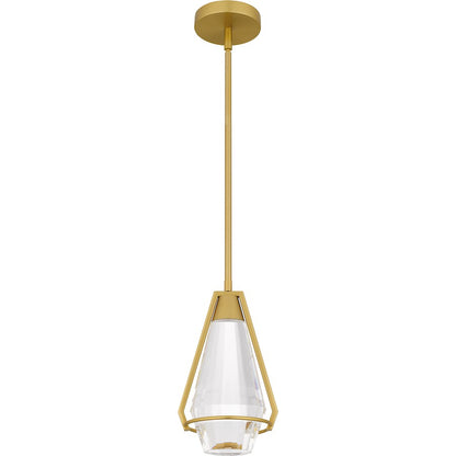 Luca Integrated LED Mini Pendant, Gold/Clear Crystal