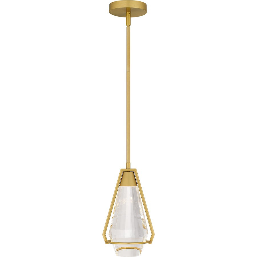 Luca Integrated LED Mini Pendant, Gold/Clear Crystal
