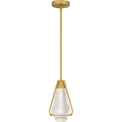 Luca Integrated LED Mini Pendant, Gold/Clear Crystal