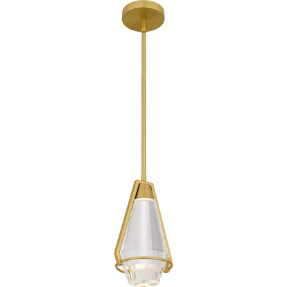 Luca Integrated LED Mini Pendant, Gold/Clear Crystal