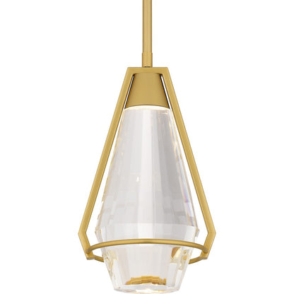 Luca Integrated LED Mini Pendant, Gold/Clear Crystal