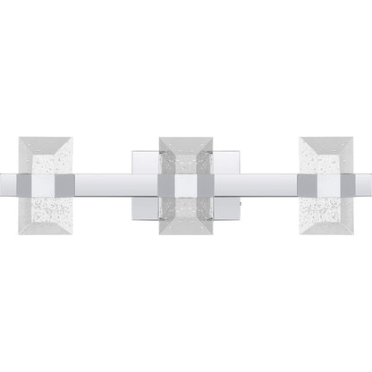 Selena 24" LED Bath Light, Chrome/Clear Bubble Glass