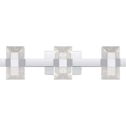 Selena 24" LED Bath Light, Chrome/Clear Bubble Glass