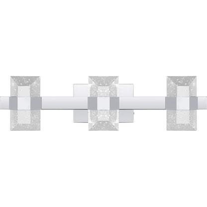 Selena 24" LED Bath Light, Chrome/Clear Bubble Glass