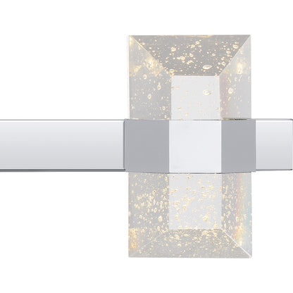 Selena 24" LED Bath Light, Chrome/Clear Bubble Glass