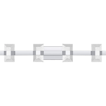 Selena 36" LED Bath Light, Chrome/Clear Bubble Glass