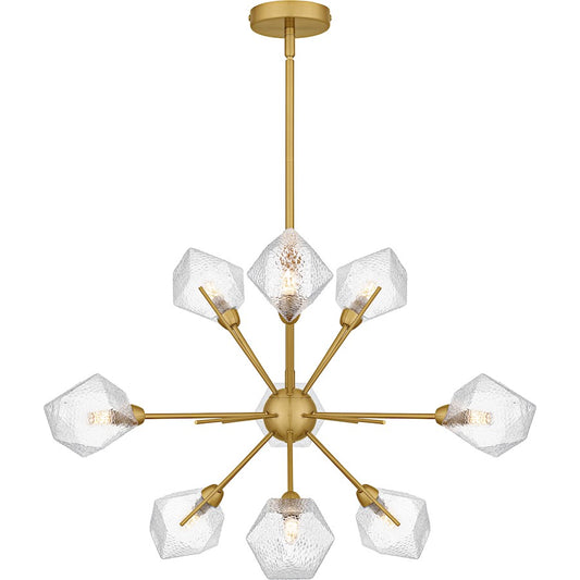 Quoizel Salvador 9Lt Chandelier, Gold/Clear Textured - PCSVD5034BRG