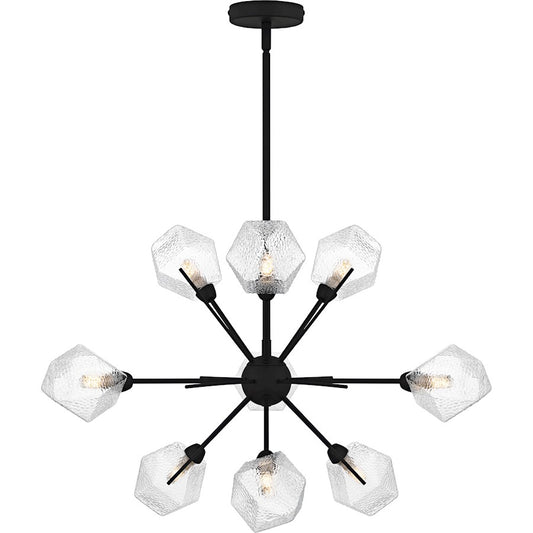 Quoizel Salvador 9Lt Chandelier, Earth Black/Clear Textured - PCSVD5034EK