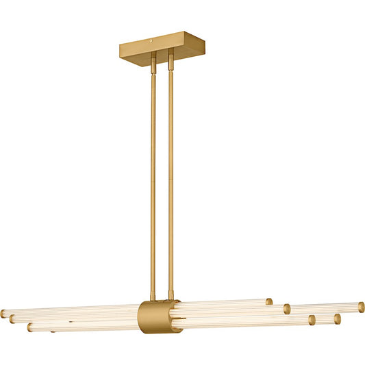 Quoizel Talbott Lt Island Light, Gold/Clear Ribbed Acrylic - PCTAL146BRG