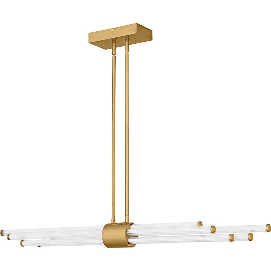 Talbott Lt Island Light, Gold/Clear Ribbed Acrylic