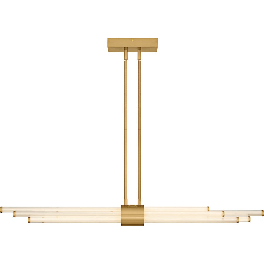 Talbott Lt Island Light, Gold/Clear Ribbed Acrylic