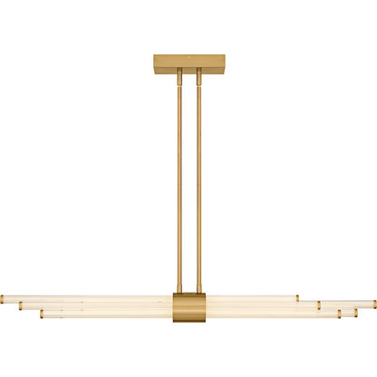 Talbott Lt Island Light, Gold/Clear Ribbed Acrylic