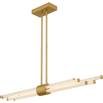Talbott Lt Island Light, Gold/Clear Ribbed Acrylic