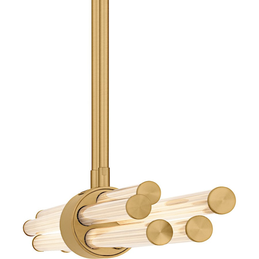 Talbott Lt Island Light, Gold/Clear Ribbed Acrylic