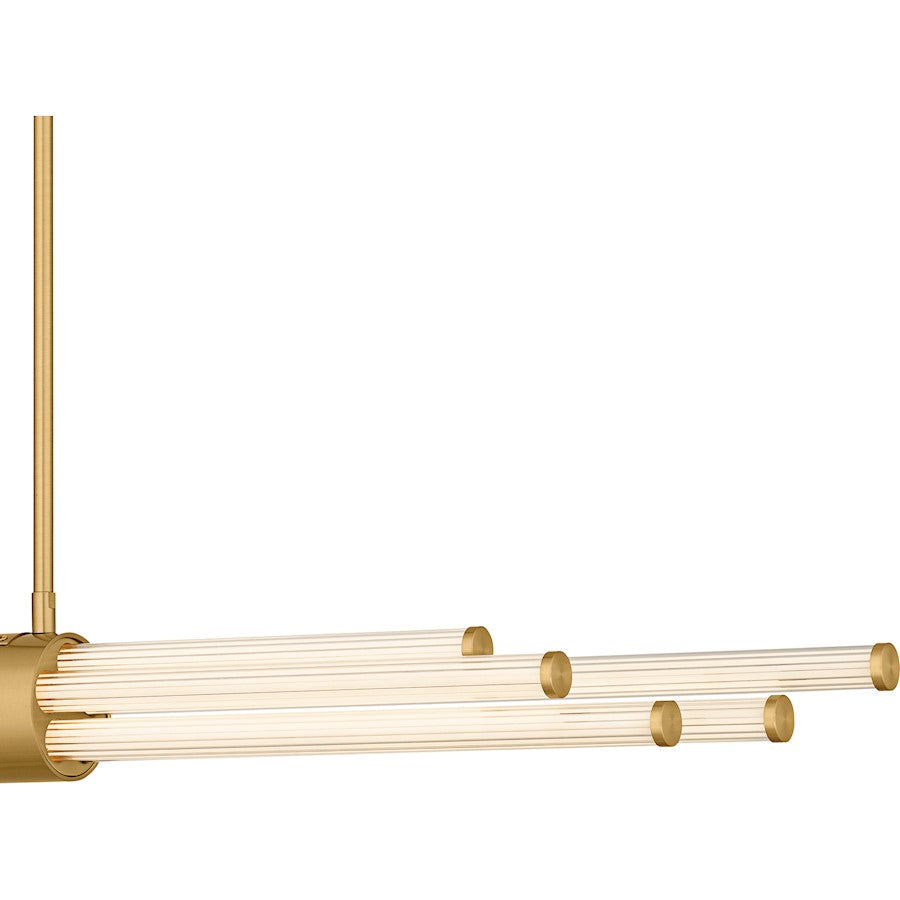 Talbott Lt Island Light, Gold/Clear Ribbed Acrylic